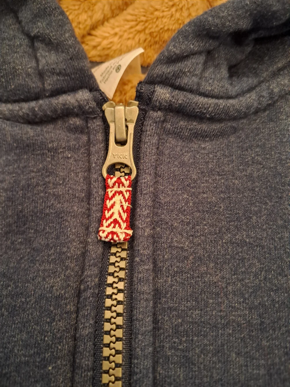 Carter's Navy Zip-Up Hoodie with Mustard Lining